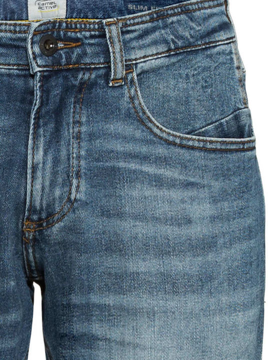 Ανδρικό Παντελόνι Τζιν με Slim Εφαρμογή Μπλε