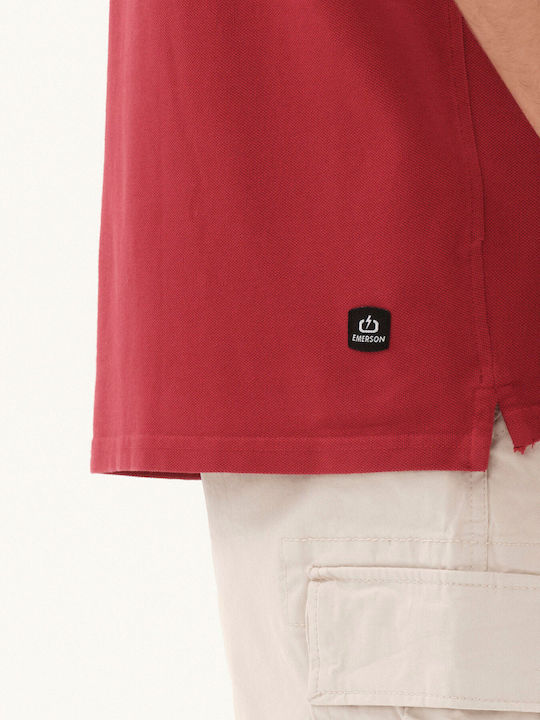 Men's Short Sleeve Polo T-shirt Red