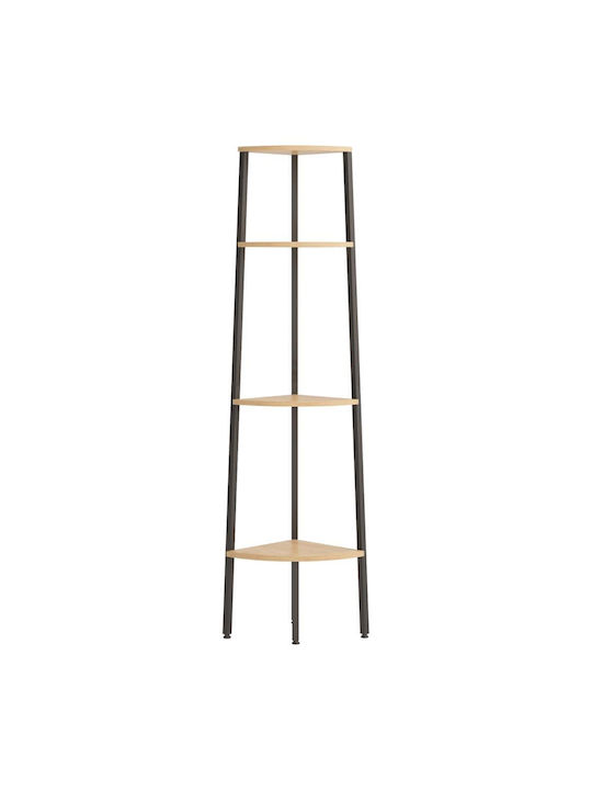 Corner Bookcase Beige 45.5x31.5x150 cm