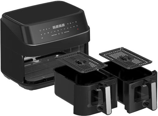 Turbotronic TT-DAF6W Air Fryer with Double Detachable Bucket 9lt Black