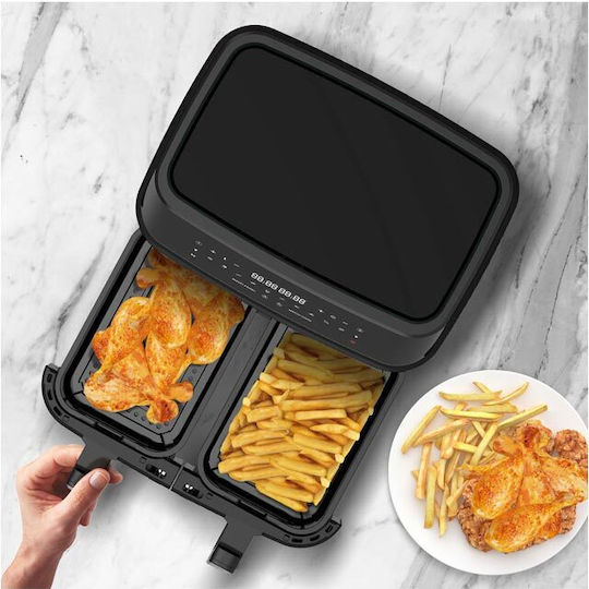Turbotronic TT-DAF6W Air Fryer with Double Detachable Bucket 9lt Black