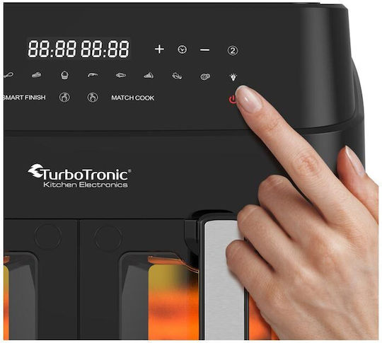 Turbotronic TT-DAF6W Air Fryer with Double Detachable Bucket 9lt Black