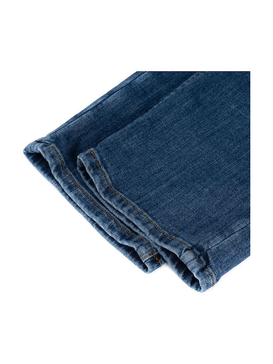 Men's Elastic Jeans Pants with Slim Fit Blue