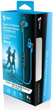 i.Tech MusicBand 6300 In-ear Bluetooth Handsfree Ακουστικά με Αντοχή στον Ιδρώτα Μπλε