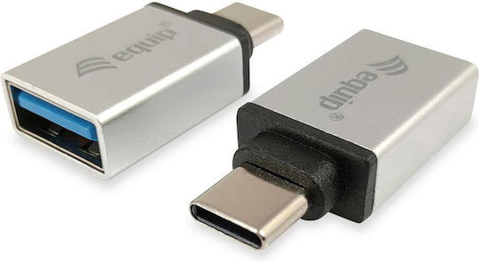 Equip Μετατροπέας USB-C male σε USB-A female Ασημί 1τμχ 133473