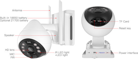 Vstarcam CB69-TZ IP Cameră de Supraveghere Wi-Fi Full HD+ 3MP Rezistentă la apă Pe baterii cu Comunicare Bidirecțională și Lentilă 3.6mm