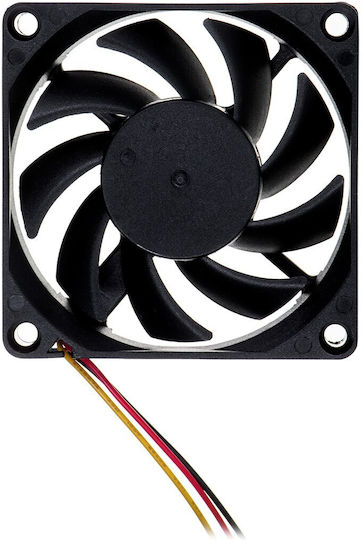 Gembird D7015SM-3 Gehäuselüfter 70mm 4000rpm 8.34cfm Ohne LEDs Beleuchtung und Verbindung 3-polig