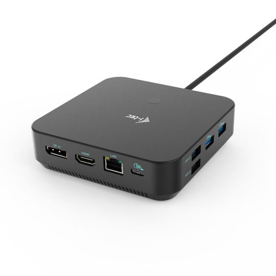 i-tec USB-C Docking Station με HDMI/DisplayPort 4K PD Ethernet και συνδεση 3 Οθονών Μαύρο (C31TRI4KDPDPRO100)