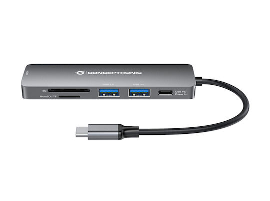 Conceptronic USB-C Docking Station με HDMI 4K PD Γκρι (DONN11G)