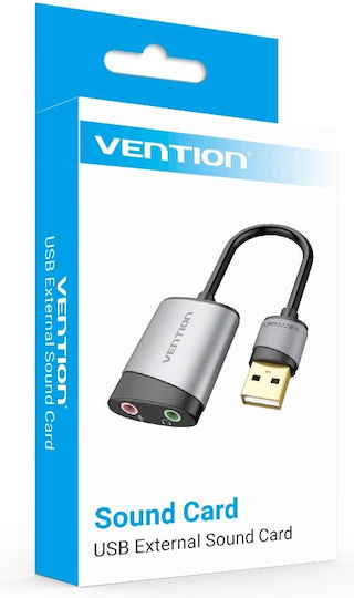 Vention External USB Sound Card Gray (CDKHB)