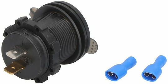 4Ride Motorradladegerät mit Anschlüssen: 2xUSB mit Voltmeter