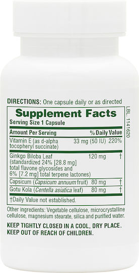 Nature's Plus Ginkgo-Combo 60 veg. Kappen