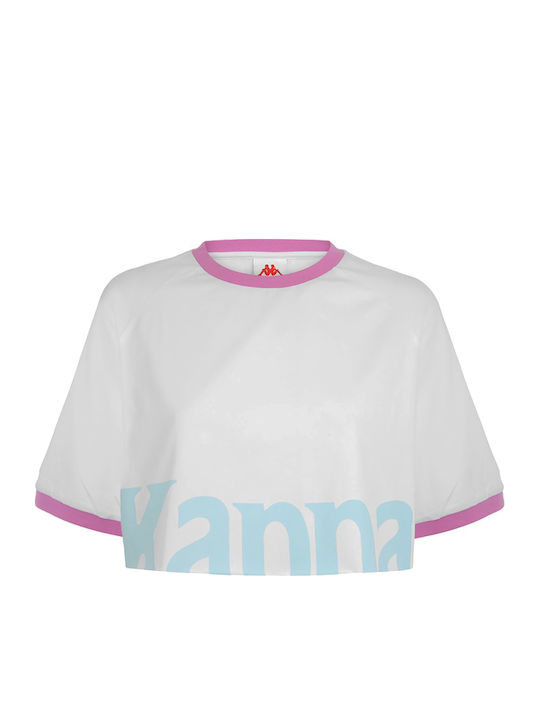 Γυναικείο Αθλητικό Crop Top Κοντομάνικο Λευκό