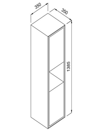 Martin Luna Wall Hung Cabinet Matte Lacquer Bathroom Column Cabinet L35xD32xH160cm White
