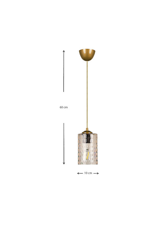 Megapap Alberto Pendant Light Gold with Socket E27 10x60cm