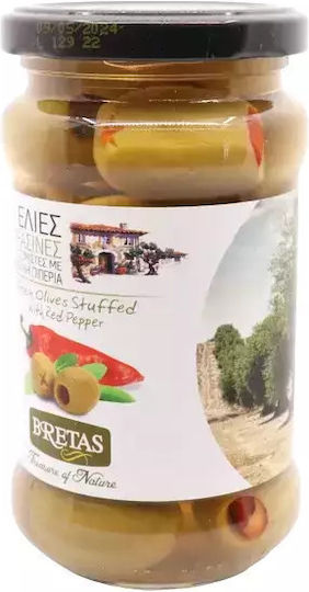 Bretas Pitless Stuffed Green Olives 314gr