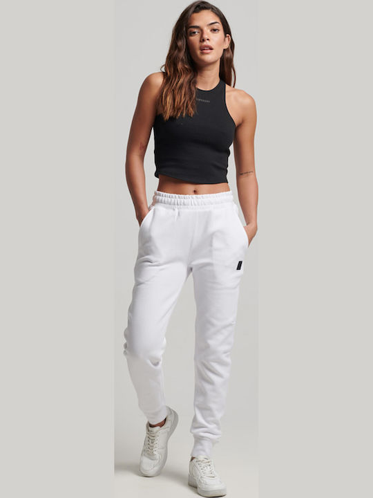 Code Tech Ψηλόμεσο Παντελόνι Φόρμας με Λάστιχο Brilliant White