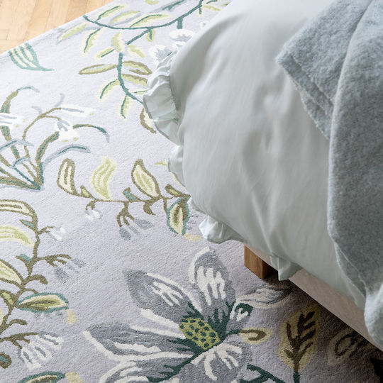 Laura Ashley Parterre Lucrat manual Covor Rectangular Bumbac Pale Sage