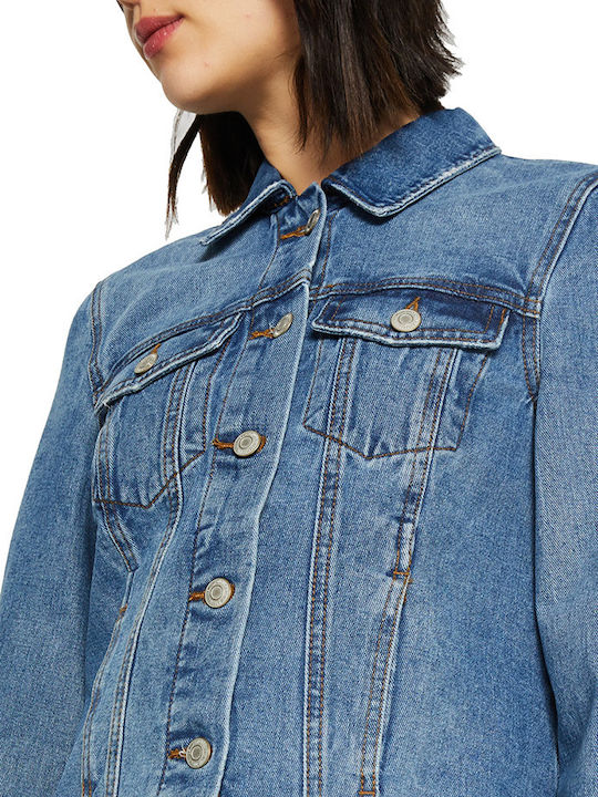 Women's Short Jean Jacket for Spring or Autumn Blue Jean