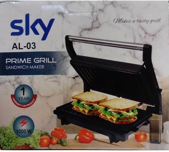 Sky AL-03 Τοστιέρα Γκριλιέρα 1000W Μαύρη