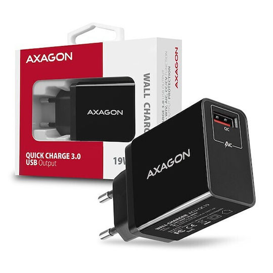 Axagon Încărcător Fără Cablu cu Port USB-A Quick Charge 3.0 Negruς (ACU-QC19)