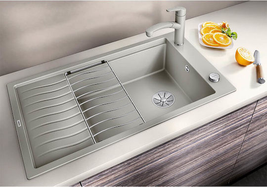 Blanco Elon Xl 8 S PuraDur 527255 Drop-In Chiuvetă din Granit Sintetic L86xW50cm Volcano Grey