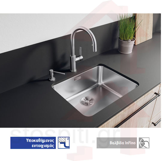 Blanco Solis 340-U Ένθετος Inox Brushed Μ38xΠ44cm Ασημί