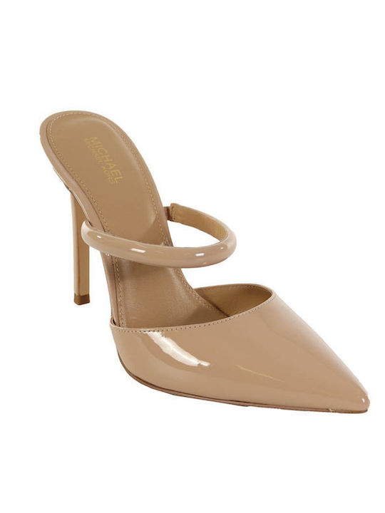 Michael Kors Mules mit Dünn Hoch Absatz in Beige Farbe