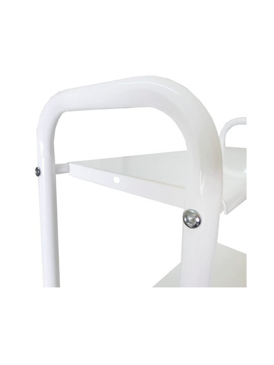 Laundry Rack Stainless Steel Επιδαπέδια Ραφιέρα Μπάνιου Μεταλλική με 3 Ράφια 68x25x160cm White