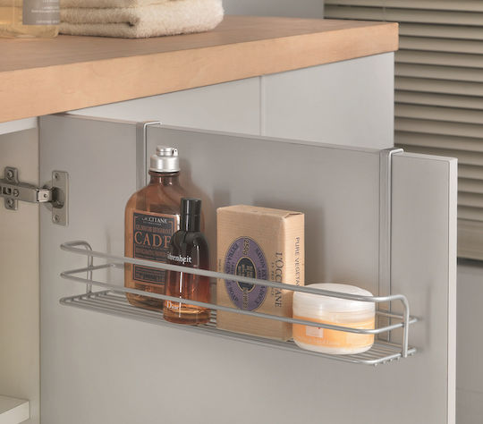 Metaltex Oasis Επιτοίχια Ραφιέρα Μπάνιου Μεταλλική 34x12x17cm Ασημί