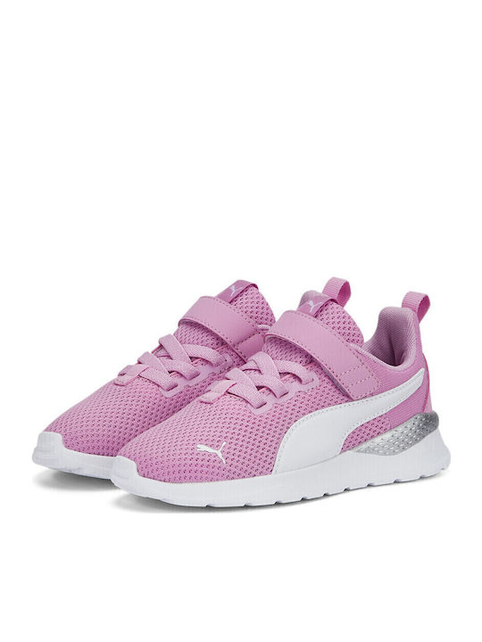 Anzarun Lite Kids Sports Shoes Running with Hoop & Loop Closure Lilac Chiffon / Puma White
