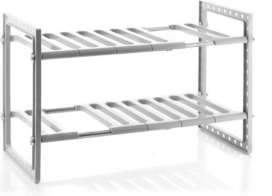 InnovaGoods Shibblek Montat pe perete Raft Baie Metal cu 2 Rafturi 66.5x38x38cm Argintie