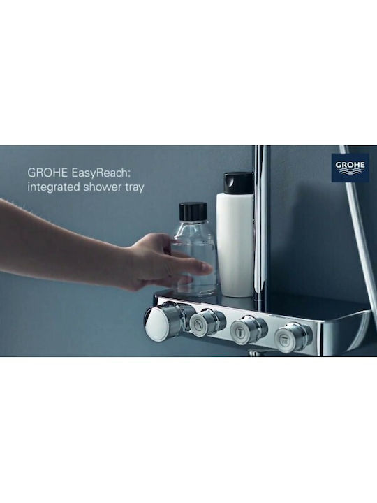Grohe Euphoria Smartcontrol System 310 Duo Στήλη Ντουζ με Μπαταρία 110.4cm Ασημί