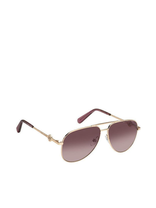 Marc Jacobs Women's Sunglasses with Gold Metal Frame and Purple Gradient Lens MARC 653/S Y11/3X