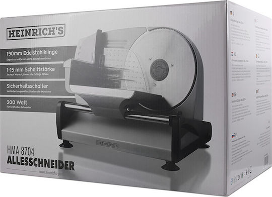 Heinrich's HMA 8704 Cold Cuts Slicer 200W Silver