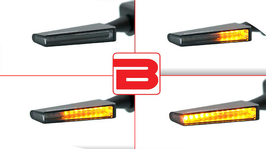 Barracuda Φλας Μοτοσυκλέτας Κόκκινα LED 2τμχ