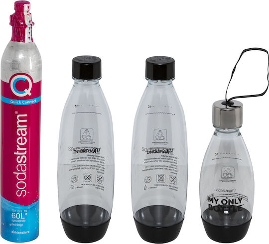 Sodastream Terra Παρασκευαστής Σόδας 4τμχ Μαύρη