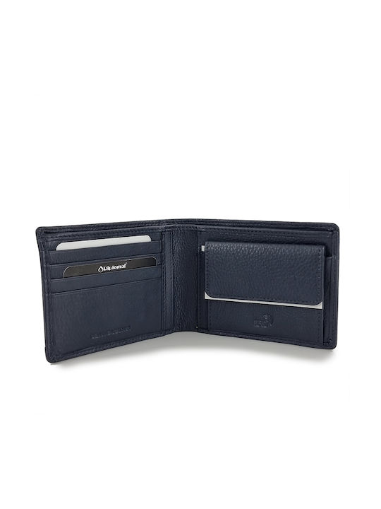 Diplomat Men's Leather Card Wallet Blue