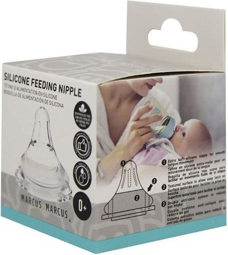 Marcus & Marcus Silicone Baby Bottle Teats Medium Flow for 3+ months 2pcs