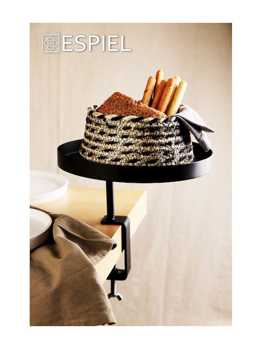 Espiel Rectangular Table Extension made of Metal in Black Color 35.5x12.5x23cm AST422 1pcs