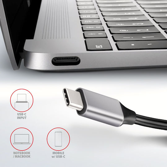 Axagon HMC-HCR3A USB-C Докинг станция с HDMI 4K Сребрист