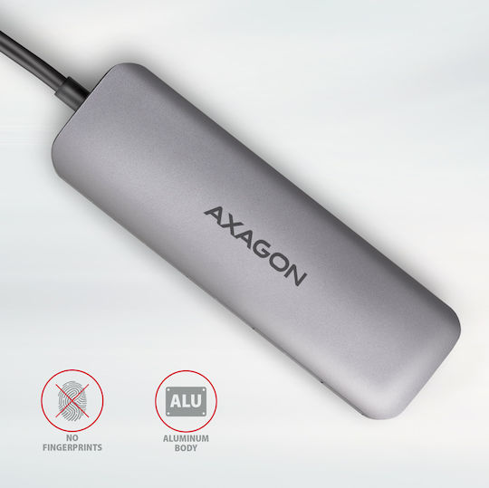 Axagon HMC-HCR3A USB-C Докинг станция с HDMI 4K Сребрист