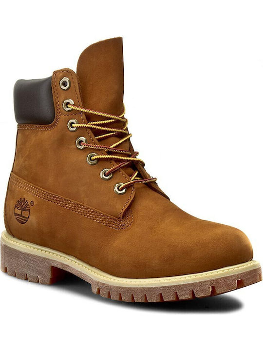 Premium 6inch Leather Brown Combat Boots Waterproof