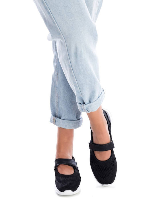 Fabric Ballerinas With strap Black