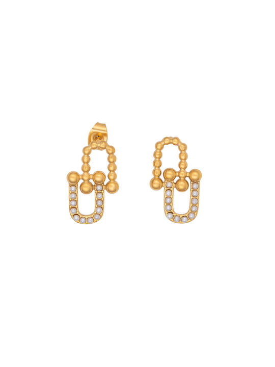 Excite-Fashion Earrings from Steel Gold Plated with Pearls