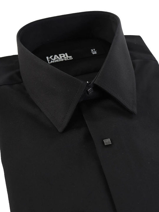 Long-sleeved Cotton Shirt Black
