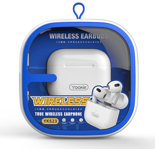 Yookie YKS23 Earbud Bluetooth Handsfree Earphones with Charging Case White