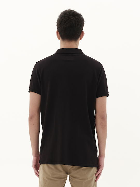 Men's Short Sleeve Polo T-shirt Black