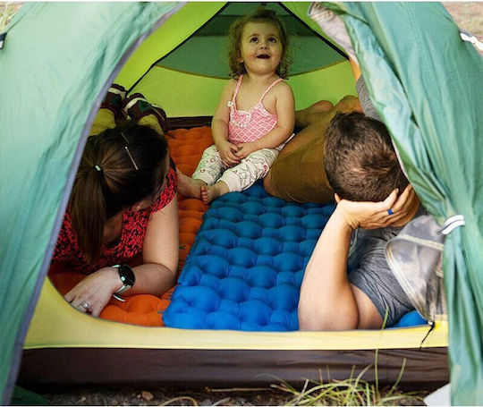 Salty Tribe Ciconians Single Camping Sleeping Mat with Pump Bag 185x55cm Thickness 5cm in Blue color
