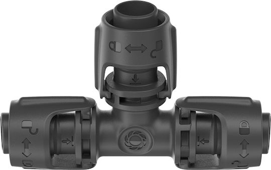 Gardena 13201-20 T Shaped Connector Pipe 13x13mm Black